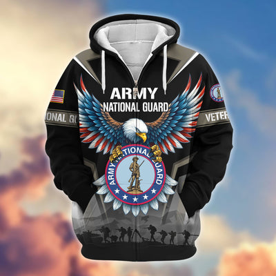 Premium US Veterans Zip Hoodie, Gifts For US Veterans, Gifts On Father's Day, Veterans Day.