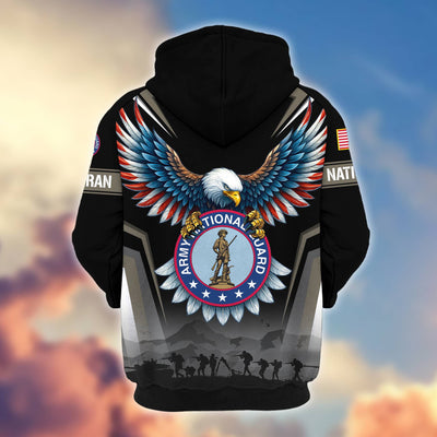Premium US Veterans Zip Hoodie, Gifts For US Veterans, Gifts On Father's Day, Veterans Day.