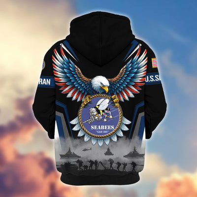 Premium US Veterans Zip Hoodie, Gifts For US Veterans, Gifts On Father's Day, Veterans Day.