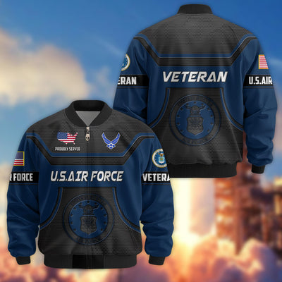 Premium US Veterans Bomber Jacket, Gifts For US Veterans, Gifts On Father's Day, Veterans Day.