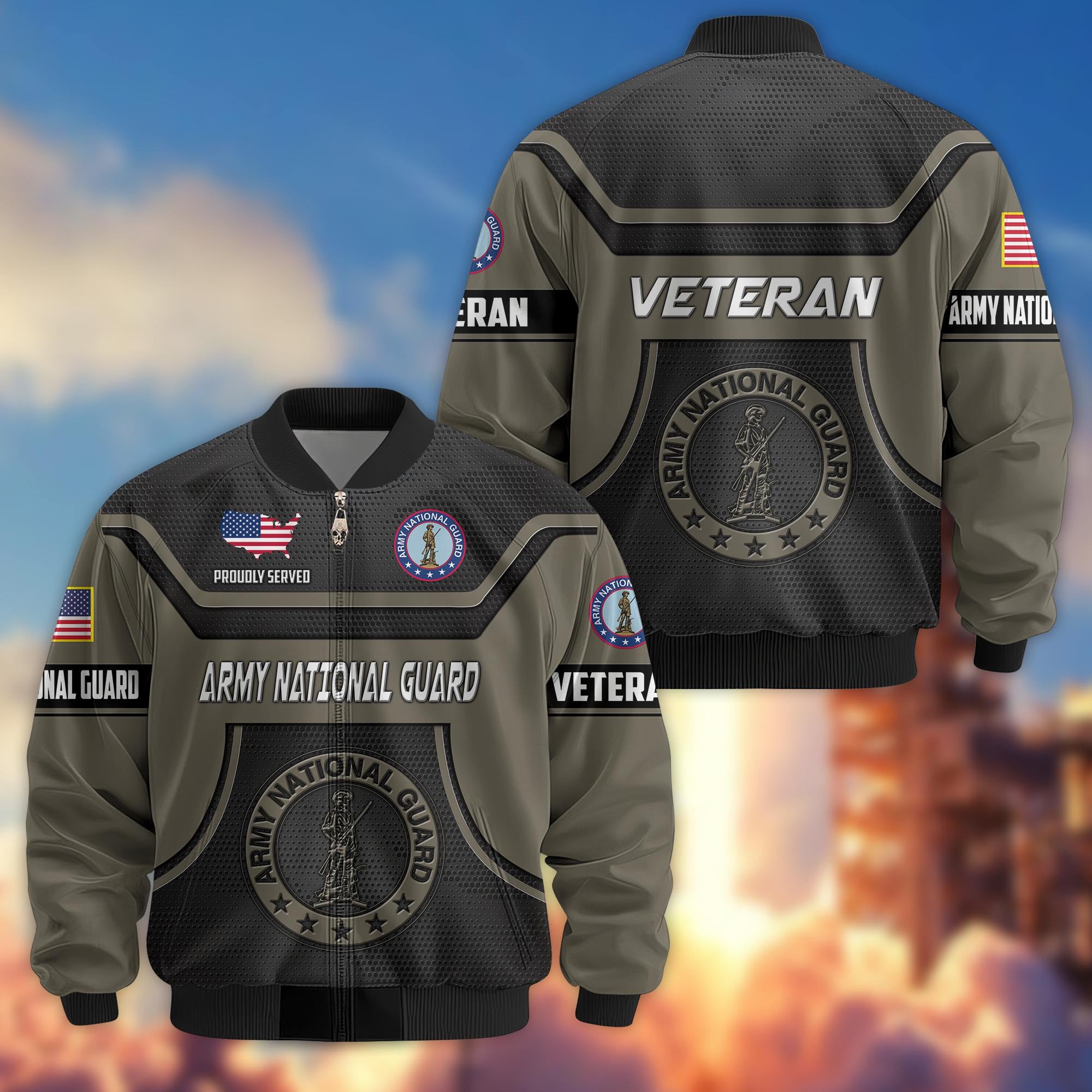 Premium US Veterans Bomber Jacket, Gifts For US Veterans, Gifts On Father's Day, Veterans Day.