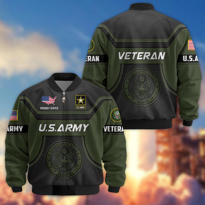 Premium US Veterans Bomber Jacket, Gifts For US Veterans, Gifts On Father's Day, Veterans Day.