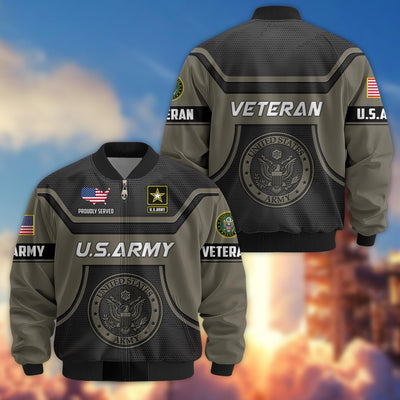 Premium US Veterans Bomber Jacket, Gifts For US Veterans, Gifts On Father's Day, Veterans Day.