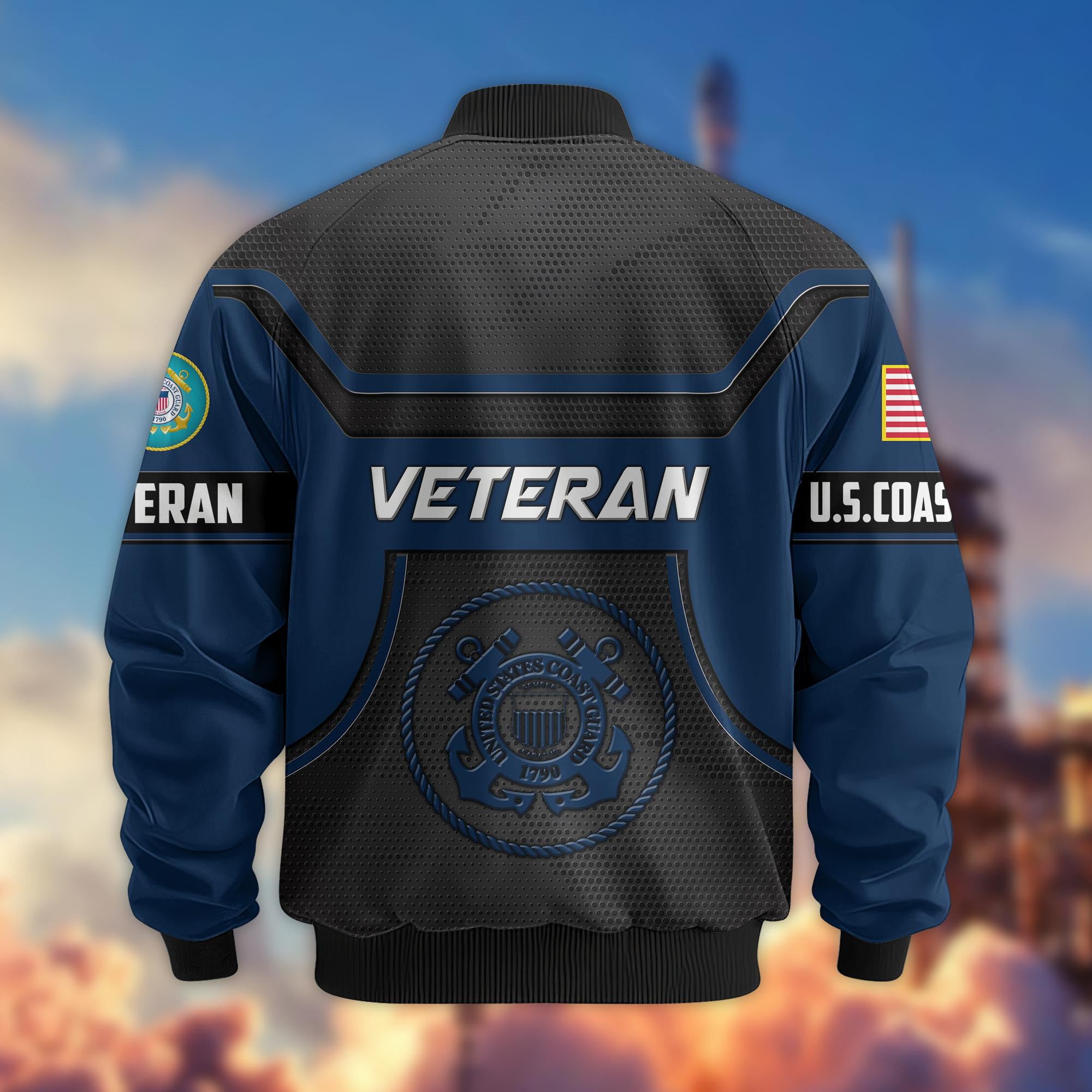 Premium US Veterans Bomber Jacket, Gifts For US Veterans, Gifts On Father's Day, Veterans Day.