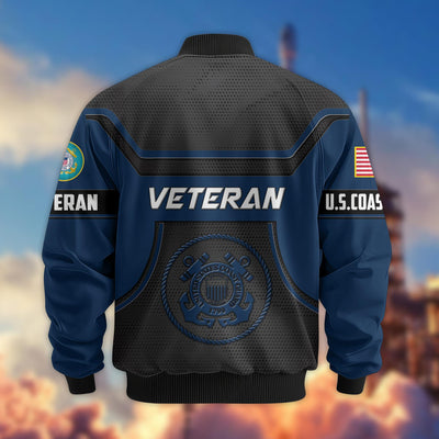 Premium US Veterans Bomber Jacket, Gifts For US Veterans, Gifts On Father's Day, Veterans Day.