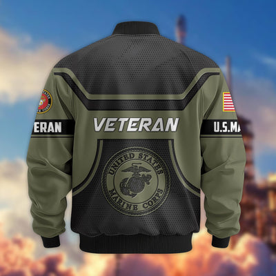 Premium US Veterans Bomber Jacket, Gifts For US Veterans, Gifts On Father's Day, Veterans Day.