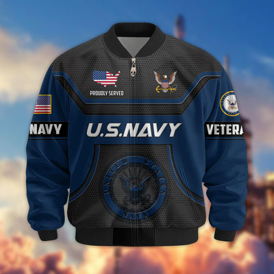 Premium US Veterans Bomber Jacket, Gifts For US Veterans, Gifts On Father's Day, Veterans Day.