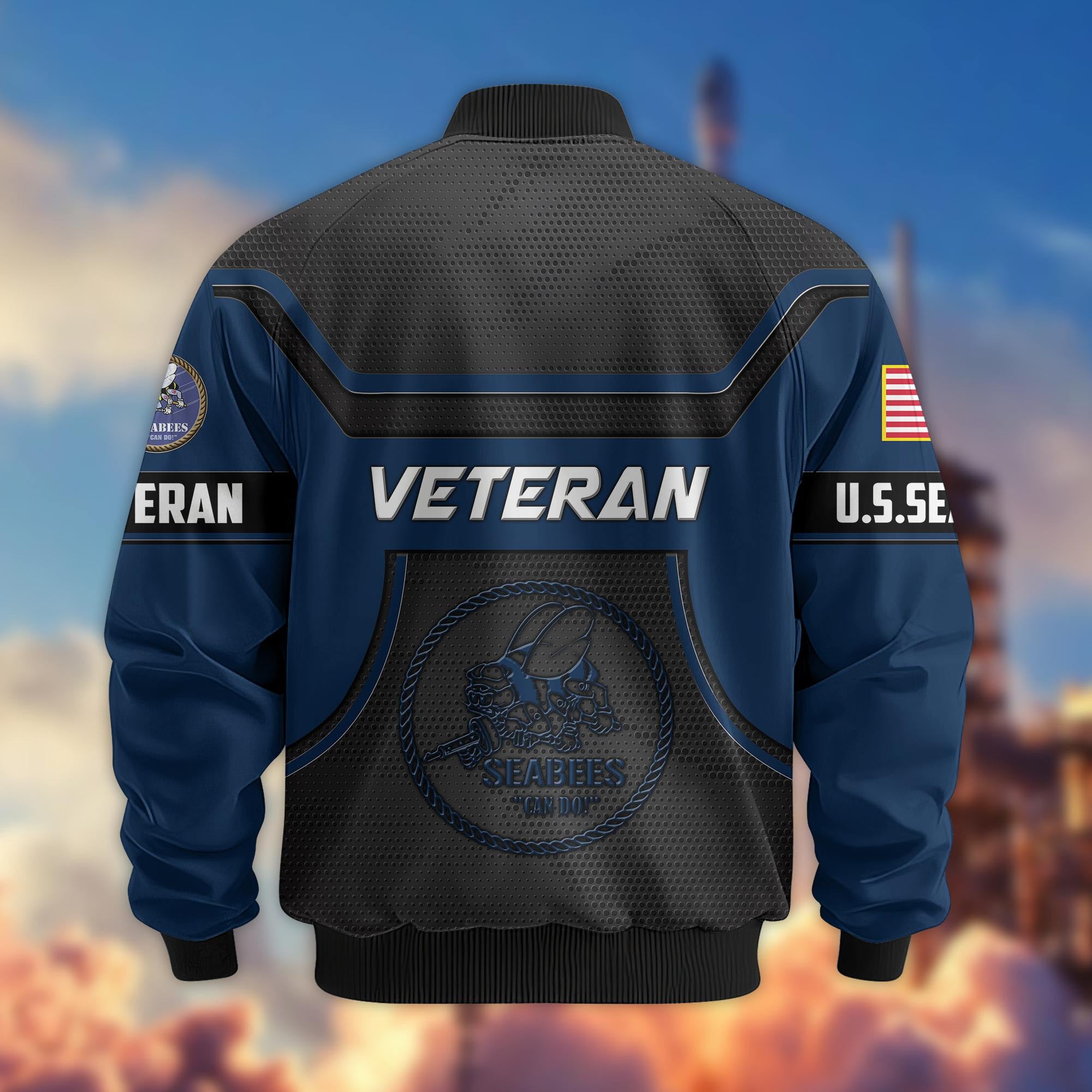 Premium US Veterans Bomber Jacket, Gifts For US Veterans, Gifts On Father's Day, Veterans Day.