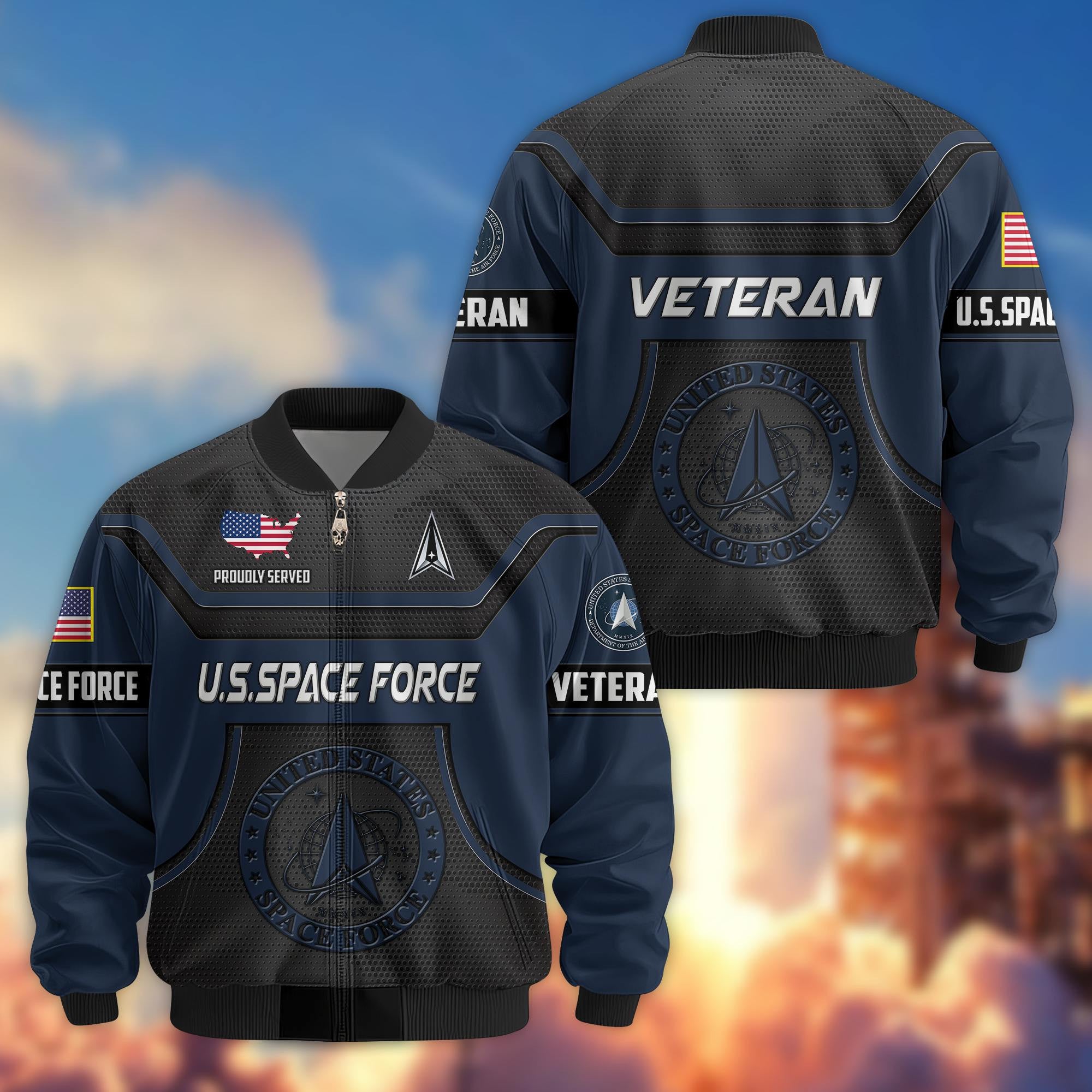 Premium US Veterans Bomber Jacket, Gifts For US Veterans, Gifts On Father's Day, Veterans Day.