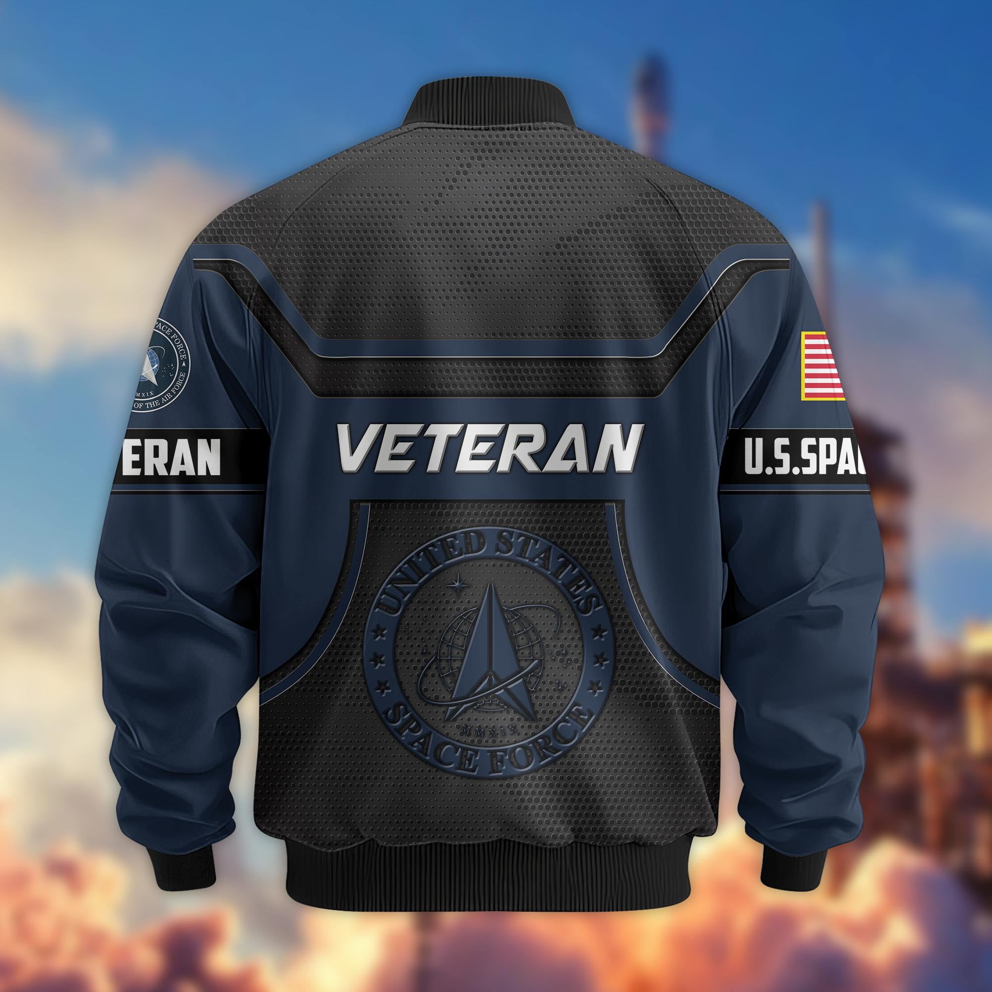 Premium US Veterans Bomber Jacket, Gifts For US Veterans, Gifts On Father's Day, Veterans Day.
