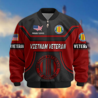 Premium US Veterans Bomber Jacket, Gifts For US Veterans, Gifts On Father's Day, Veterans Day.
