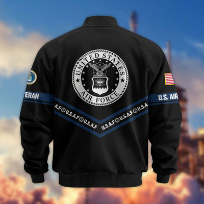 Premium US Veterans Bomber Jacket, Gifts For US Veterans, Gifts On Father's Day, Veterans Day.