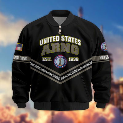 Premium US Veterans Bomber Jacket, Gifts For US Veterans, Gifts On Father's Day, Veterans Day.