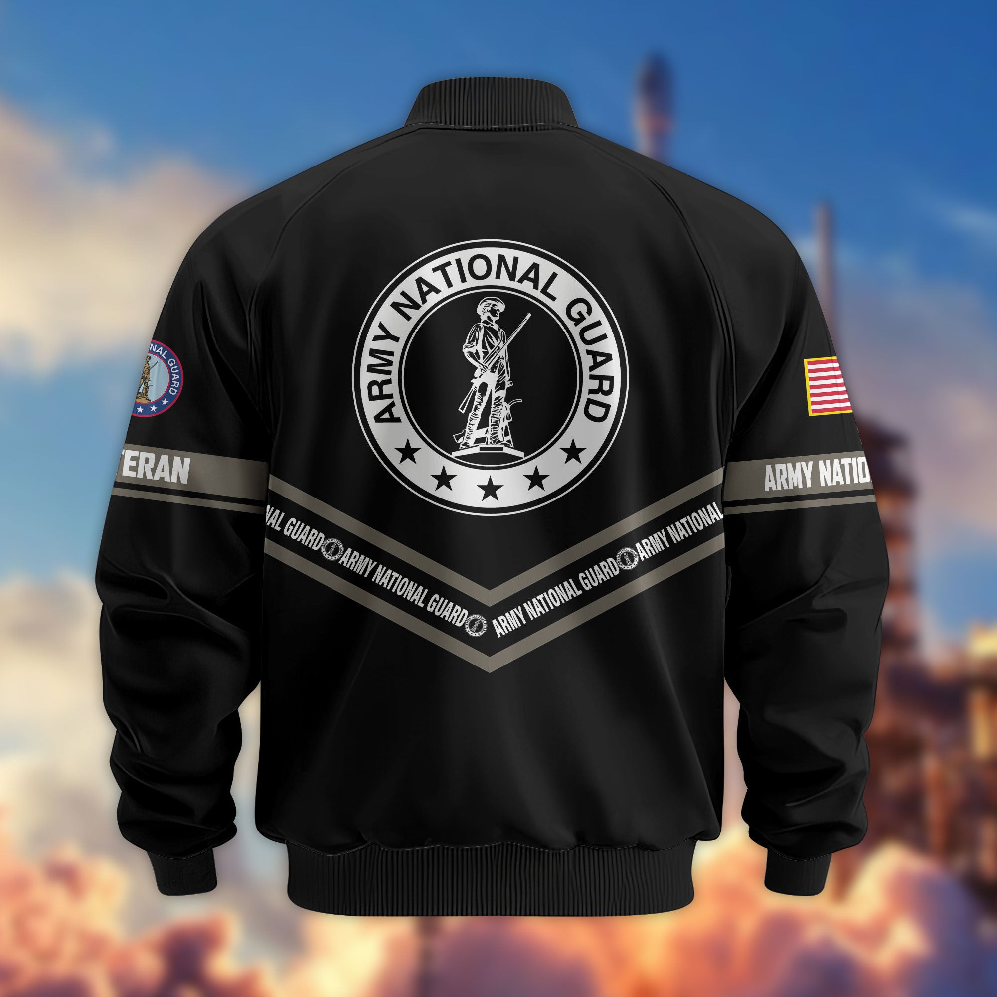 Premium US Veterans Bomber Jacket, Gifts For US Veterans, Gifts On Father's Day, Veterans Day.