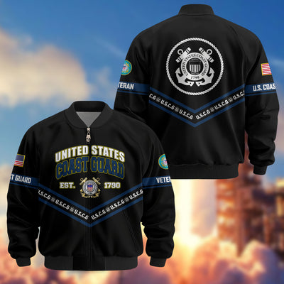 Premium US Veterans Bomber Jacket, Gifts For US Veterans, Gifts On Father's Day, Veterans Day.