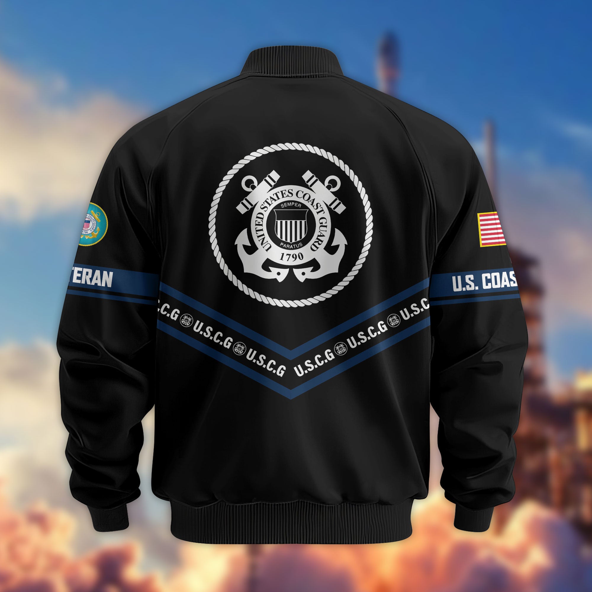 Premium US Veterans Bomber Jacket, Gifts For US Veterans, Gifts On Father's Day, Veterans Day.