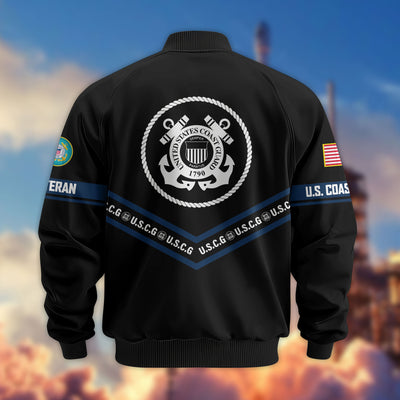 Premium US Veterans Bomber Jacket, Gifts For US Veterans, Gifts On Father's Day, Veterans Day.