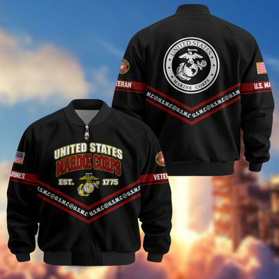 Premium US Veterans Bomber Jacket, Gifts For US Veterans, Gifts On Father's Day, Veterans Day.