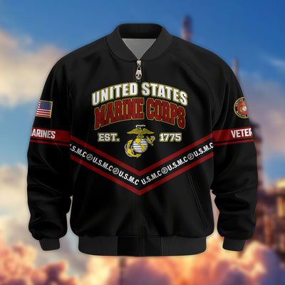 Premium US Veterans Bomber Jacket, Gifts For US Veterans, Gifts On Father's Day, Veterans Day.