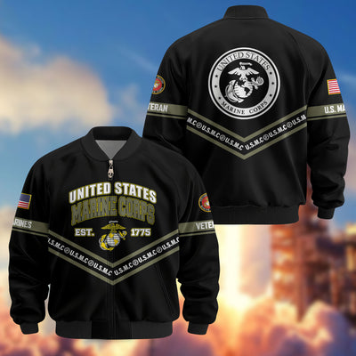 Premium US Veterans Bomber Jacket, Gifts For US Veterans, Gifts On Father's Day, Veterans Day.