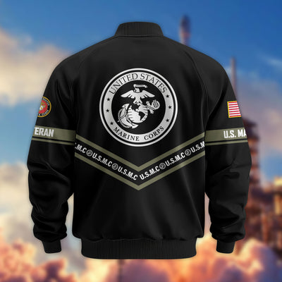 Premium US Veterans Bomber Jacket, Gifts For US Veterans, Gifts On Father's Day, Veterans Day.