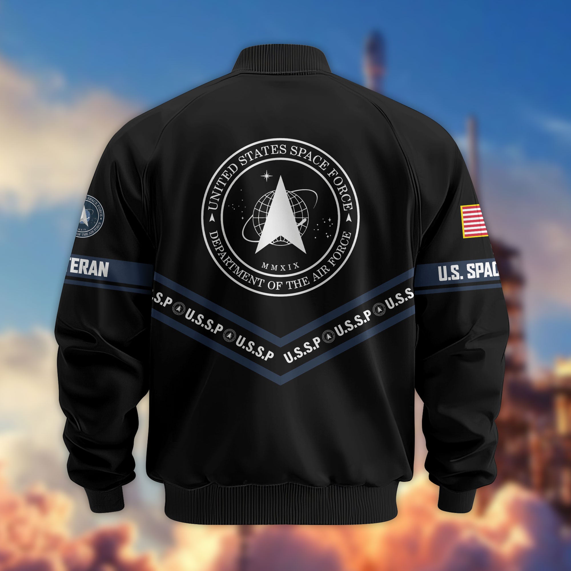 Premium US Veterans Bomber Jacket, Gifts For US Veterans, Gifts On Father's Day, Veterans Day.