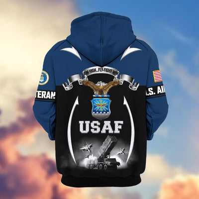 Premium US Veterans Zip Hoodie, Gifts For US Veterans, Gifts On Father's Day, Veterans Day.
