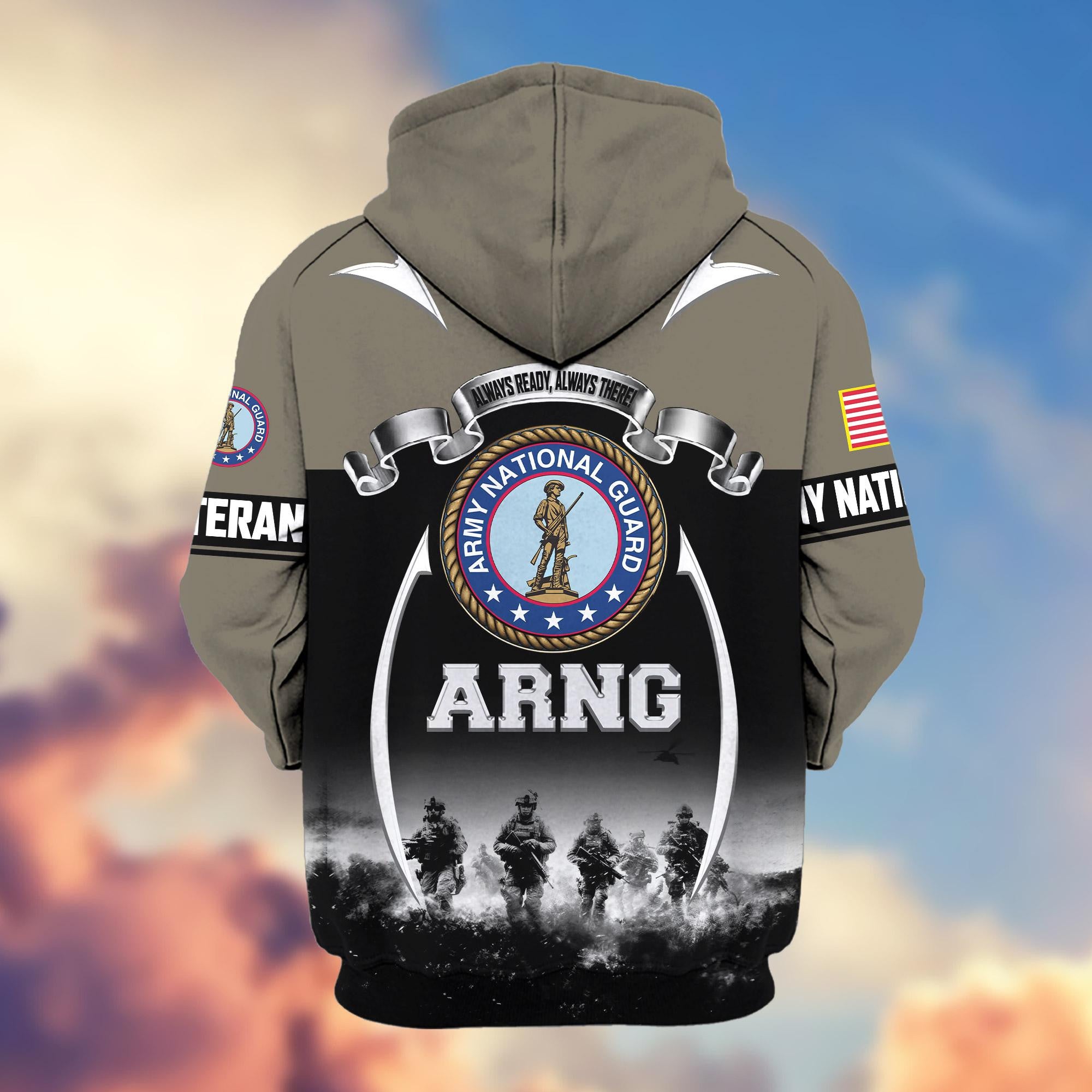 Premium US Veterans Zip Hoodie, Gifts For US Veterans, Gifts On Father's Day, Veterans Day.