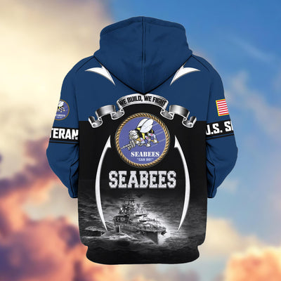 Premium US Veterans Zip Hoodie, Gifts For US Veterans, Gifts On Father's Day, Veterans Day.