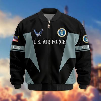 Premium US Veterans Bomber Jacket, Gifts For US Veterans, Gifts On Father's Day, Veterans Day.