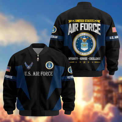 Premium US Veterans Bomber Jacket, Gifts For US Veterans, Gifts On Father's Day, Veterans Day.