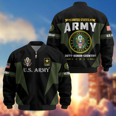 Premium US Veterans Bomber Jacket, Gifts For US Veterans, Gifts On Father's Day, Veterans Day.