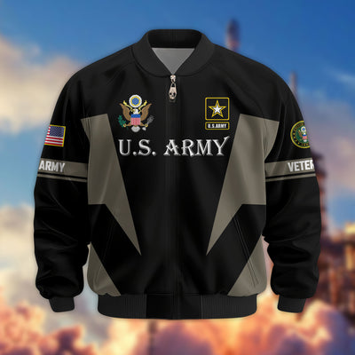 Premium US Veterans Bomber Jacket, Gifts For US Veterans, Gifts On Father's Day, Veterans Day.