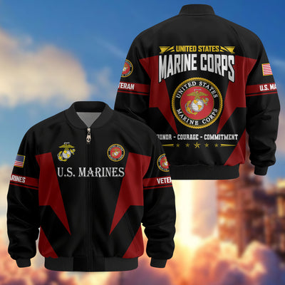 Premium US Veterans Bomber Jacket, Gifts For US Veterans, Gifts On Father's Day, Veterans Day.