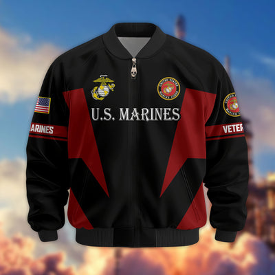 Premium US Veterans Bomber Jacket, Gifts For US Veterans, Gifts On Father's Day, Veterans Day.