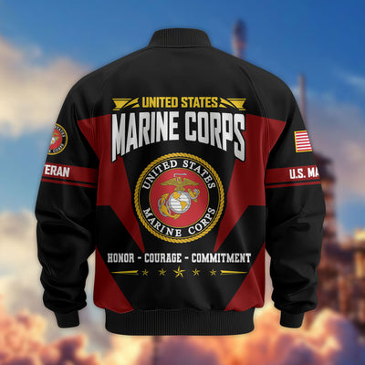 Premium US Veterans Bomber Jacket, Gifts For US Veterans, Gifts On Father's Day, Veterans Day.