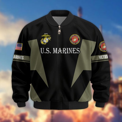 Premium US Veterans Bomber Jacket, Gifts For US Veterans, Gifts On Father's Day, Veterans Day.