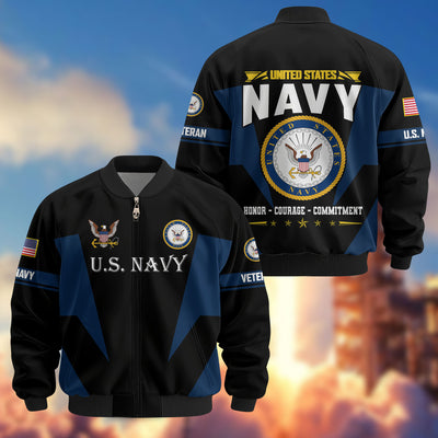 Premium US Veterans Bomber Jacket, Gifts For US Veterans, Gifts On Father's Day, Veterans Day.