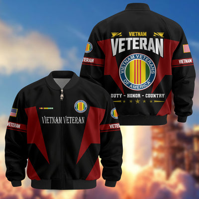 Premium US Veterans Bomber Jacket, Gifts For US Veterans, Gifts On Father's Day, Veterans Day.