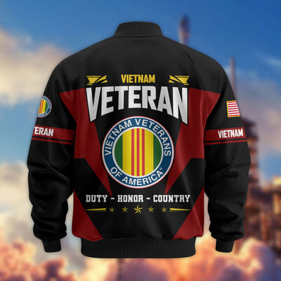 Premium US Veterans Bomber Jacket, Gifts For US Veterans, Gifts On Father's Day, Veterans Day.