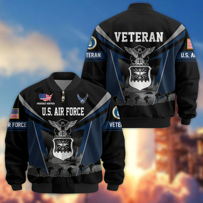 Premium US Veterans Bomber Jacket, Gifts For US Veterans, Gifts On Father's Day, Veterans Day.
