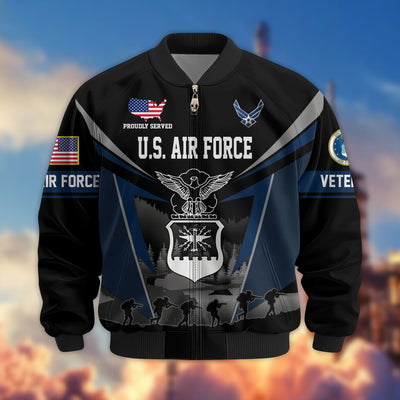Premium US Veterans Bomber Jacket, Gifts For US Veterans, Gifts On Father's Day, Veterans Day.