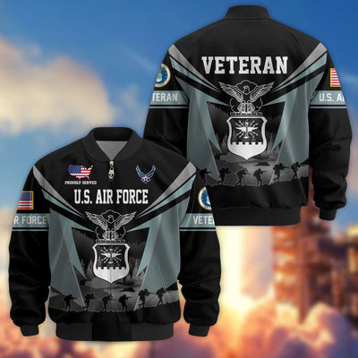 Premium US Veterans Bomber Jacket, Gifts For US Veterans, Gifts On Father's Day, Veterans Day.