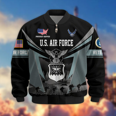Premium US Veterans Bomber Jacket, Gifts For US Veterans, Gifts On Father's Day, Veterans Day.