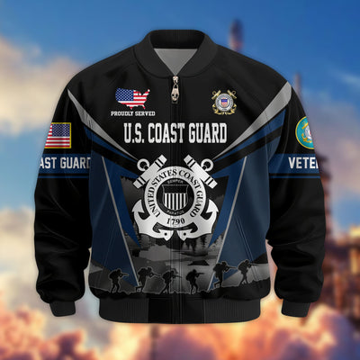 Premium US Veterans Bomber Jacket, Gifts For US Veterans, Gifts On Father's Day, Veterans Day.