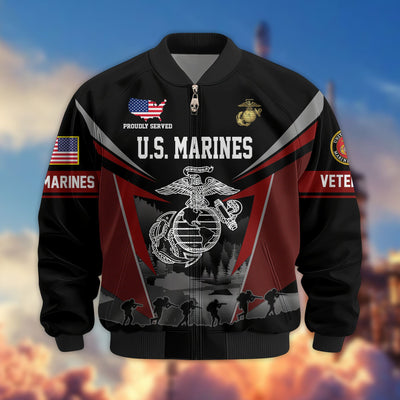 Premium US Veterans Bomber Jacket, Gifts For US Veterans, Gifts On Father's Day, Veterans Day.