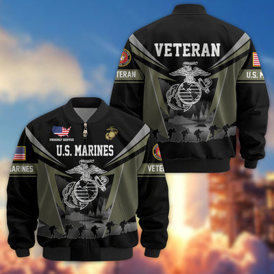 Premium US Veterans Bomber Jacket, Gifts For US Veterans, Gifts On Father's Day, Veterans Day.