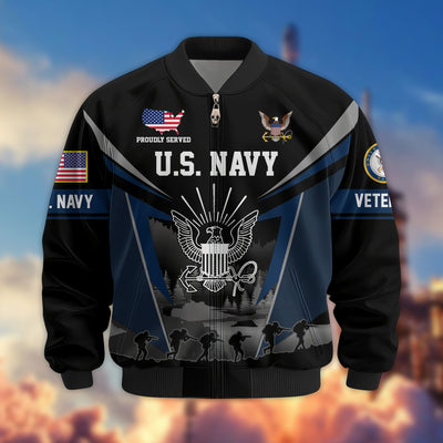 Premium US Veterans Bomber Jacket, Gifts For US Veterans, Gifts On Father's Day, Veterans Day.