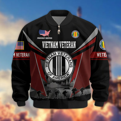 Premium US Veterans Bomber Jacket, Gifts For US Veterans, Gifts On Father's Day, Veterans Day.