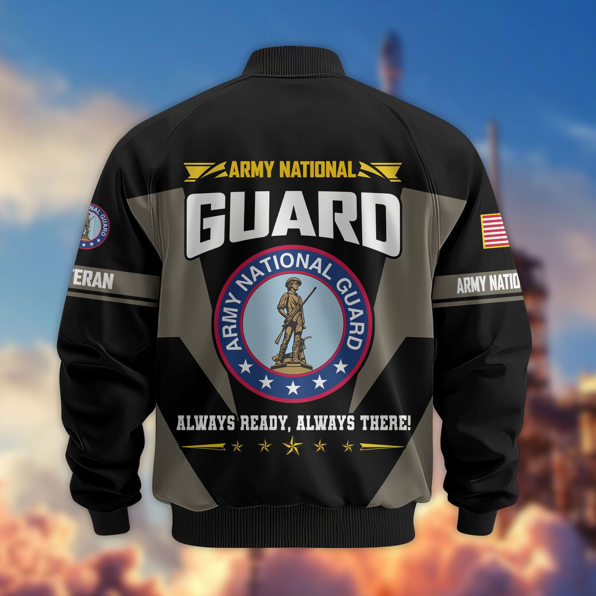 Premium US Veterans Bomber Jacket, Gifts For US Veterans, Gifts On Father's Day, Veterans Day.
